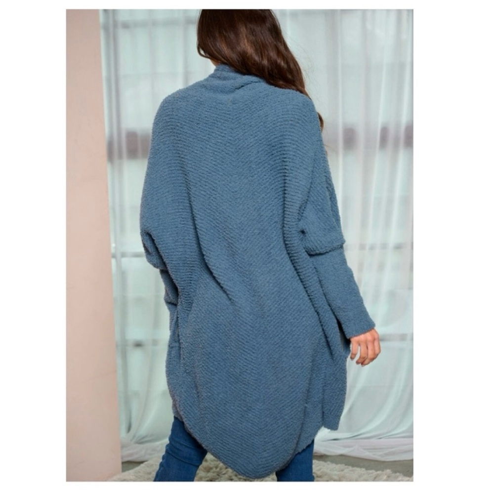 Hem & Thread Cozy Blue Women's Cardigan with pockets - Picture 2 of 7